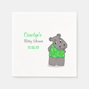 Serviette En Papier Hippo adorable mignonne / Robe Verte Napkin
