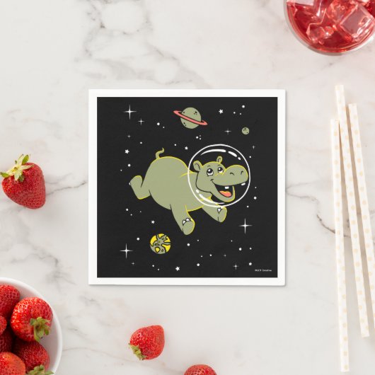 Serviette En Papier Hippo Animaux Dans L'Espace (En situation)