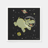 Serviette En Papier Hippo Animaux Dans L'Espace (Devant)
