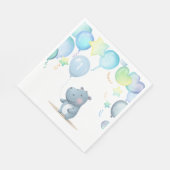 Serviette En Papier Hippo Anniversaire doux bleu simple serviettes (Coin)
