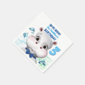 Serviette En Papier Hippo Blue Fish Boy Anniversaire (Coin)