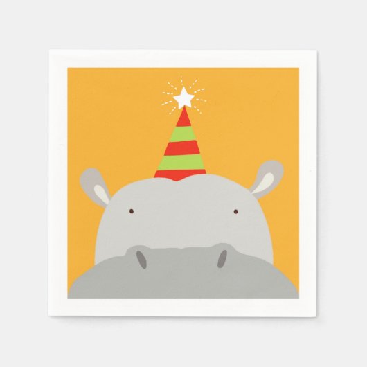 Serviette En Papier Hippo du parti (Devant)