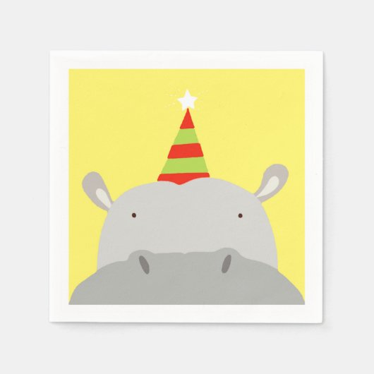 Serviette En Papier Hippo du parti (Devant)