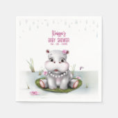 Serviette En Papier Hippo River Adventure Girl Baby shower (Devant)