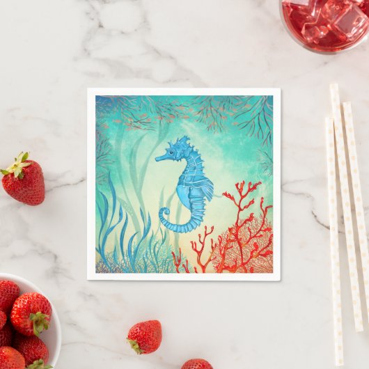 Serviette En Papier Hippocampe (En situation)