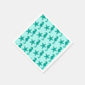 Serviette En Papier Hippocampe et poisson étoile - turquoise et aqua (Coin)