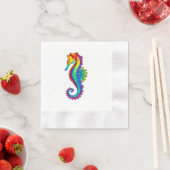Serviette En Papier Hippocampe polygonal arc-en-ciel (En situation)