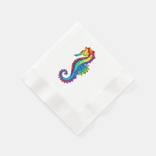 Serviette En Papier Hippocampe polygonal arc-en-ciel (Coin)