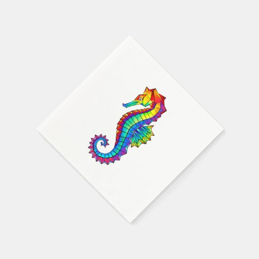 Serviette En Papier Hippocampe polygonal arc-en-ciel (Coin)