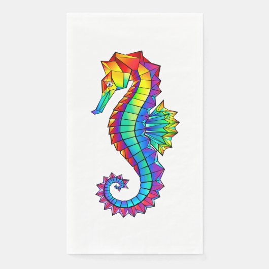 Serviette En Papier Hippocampe polygonal arc-en-ciel (Devant)