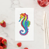 Serviette En Papier Hippocampe polygonal arc-en-ciel (En situation)