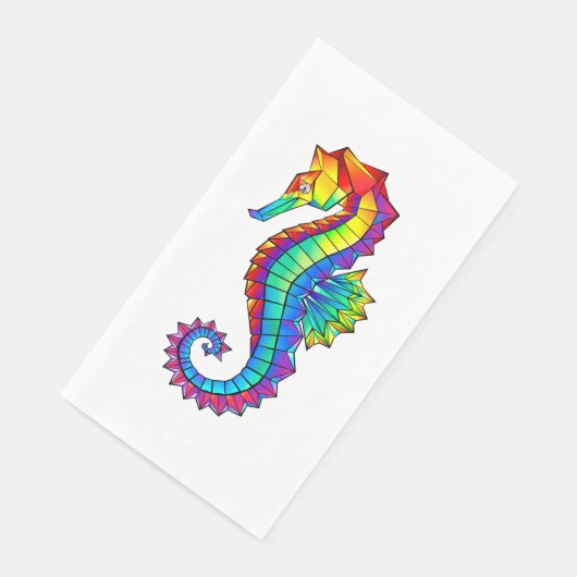 Serviette En Papier Hippocampe polygonal arc-en-ciel (Coin)