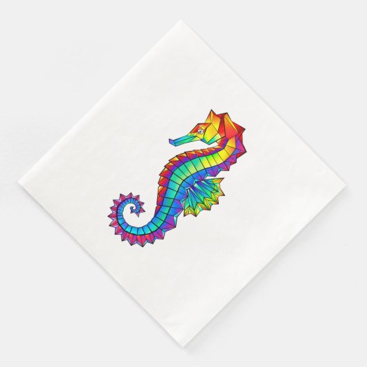 Serviette En Papier Hippocampe polygonal arc-en-ciel (Coin)