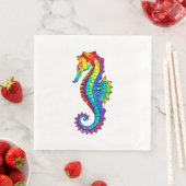 Serviette En Papier Hippocampe polygonal arc-en-ciel (En situation)
