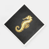 Serviette En Papier Hippocampe Polygonal Or (Coin)