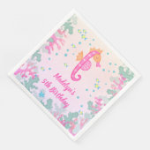 Serviette En Papier Hippocampe sous la mer Anniversaire (Coin)