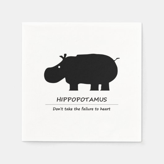 Serviette En Papier Hippopotame (Devant)