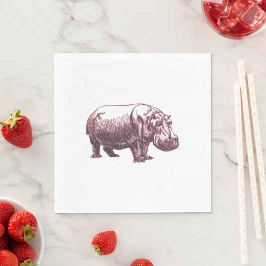 Serviette En Papier Hippopotame (En situation)