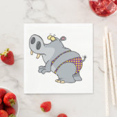 Serviette En Papier Hippopotame En Bikini (En situation)