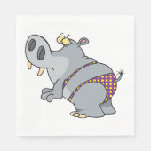 Serviette En Papier Hippopotame En Bikini (Devant)
