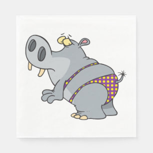 Serviette En Papier Hippopotame En Bikini