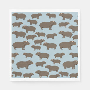Serviette En Papier Hippopotame Hippo Motif