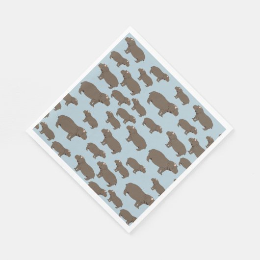 Serviette En Papier Hippopotame Hippo Motif (Coin)