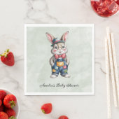 Serviette En Papier Hipster Bunny Boy Baby Shower (En situation)