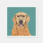 Serviette En Papier Hipster Golden Retriever Anniversaire Papier Napki (Devant)