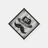Serviette En Papier Hipster M. Mustache Casquette lunettes 1er anniver (Coin)