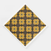 Serviette En Papier Hipster moderne jaune et noir (Coin)