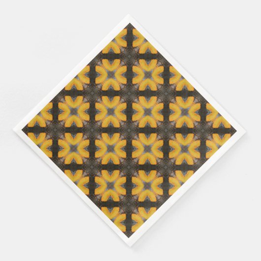 Serviette En Papier Hipster moderne jaune et noir (Coin)