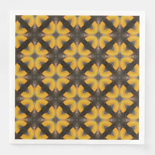 Serviette En Papier Hipster moderne jaune et noir (Devant)