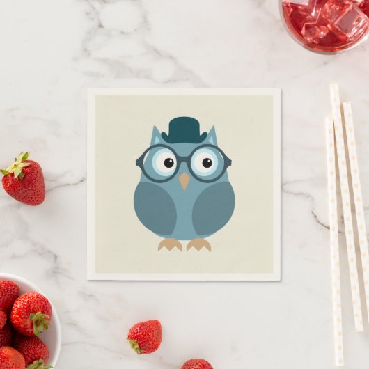 Serviette En Papier Hipster Owl (En situation)