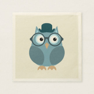 Serviette En Papier Hipster Owl