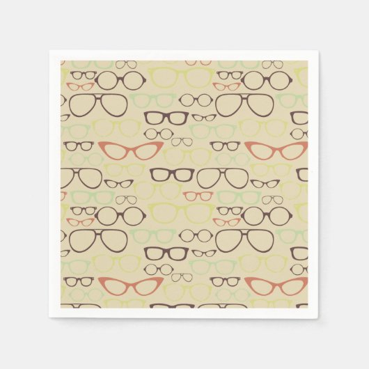 Serviette En Papier Hipster rétro Eyeglass (Devant)