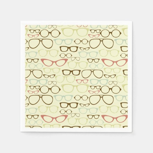 Serviette En Papier Hipster rétro Eyeglass (Devant)