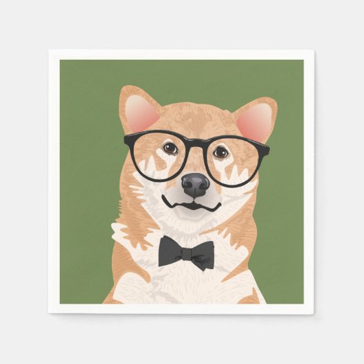 Serviette En Papier Hipster Shiba Inu Papier Napkin Party (Devant)