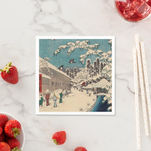 Serviette En Papier Hiroshige hiver paysage Japon pays (En situation)
