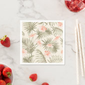 Serviette En Papier Hisbiscus Tropical Palm Tree Motif (En situation)