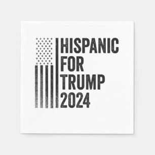 Serviette En Papier Hispanique Pour Trump 2024 - Drapeau Patriotique A