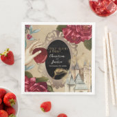 Serviette En Papier Histoire de fée en miroir blanc neige (En situation)