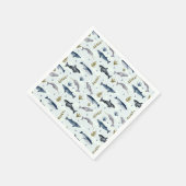 Serviette En Papier Histoire de la baleine d'aquarelle (Coin)