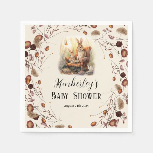 Serviette En Papier Histoire Nouveau chapitre Baby shower classique Co (Devant)