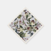Serviette En Papier Hiver Abstrait Pine cônes et baies Napkin (Coin)
