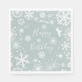 Serviette En Papier Hiver Anniversaire Papier Napkins Joyeux Anniversa (Devant)