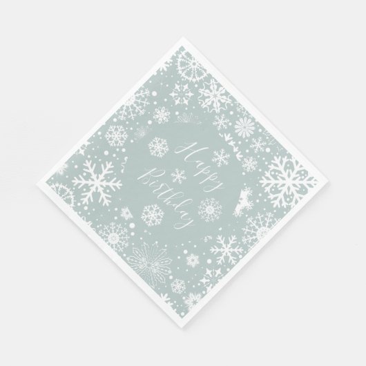 Serviette En Papier Hiver Anniversaire Papier Napkins Joyeux Anniversa (Coin)