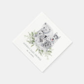 Serviette En Papier Hiver Artic Animaux Fêtes Baby shower (Coin)