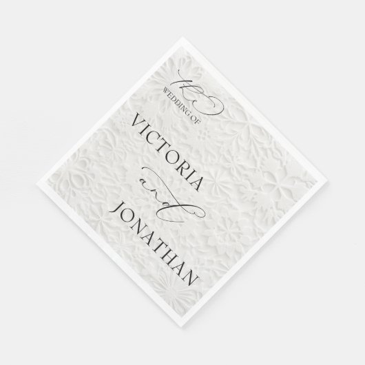 Serviette En Papier Hiver Blanc & Noir Simple Élégant (Coin)