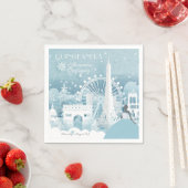 Serviette En Papier Hiver bleu glace à Paris (En situation)